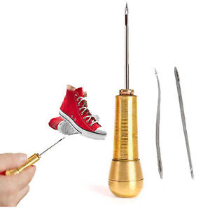 New Listing1 Set Sewing Shoe Repair Tool Awl Leather Craft Kit Tools With 3 Needles