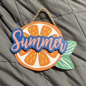 Orange Summer Wall Sign (7 in x 5 in)