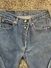 Levis 501 Jeans Mens 29x34 Blue Denim Button Fly Classic Fit Straight Leg