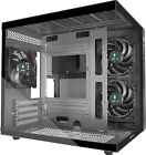 MATX PC Case,270&#176; Panoramic Tempered Glass Panel Gaming PC Case,3 Fans Pre-