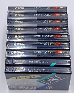 New ListingLOT OF 9 TDK & FUGI D60 IECI/Type 1 Normal Blank Audio Cassette Tapes NEW