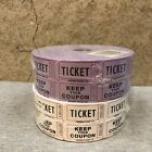 Lot 2 Indiana Ticket 2000 Tickets Double Rolls Purple & White NEW Sealed