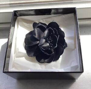 Chanel Black Camellia Brooch
