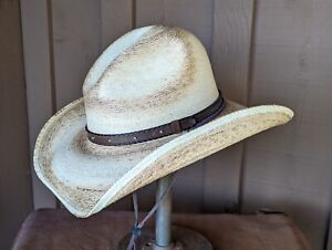 Scorched Gus Palm Western Hat w/Stampede Strings