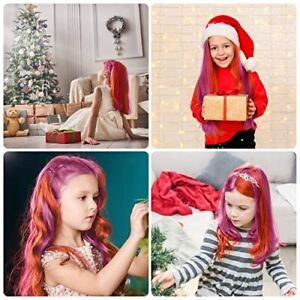 Pink and Orange Hair Chalk for Girls - New Hair Chalk Comb Temporary Washable
