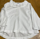 Crown & Ivy Petite PM Soft White Revel Ruffled Pullover Top 3/4 Sleeve