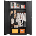 Metal Wardrobe Cabinets with Lock,Clothing Locker Storage Cabinets for Home Room