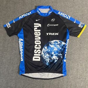 Nike Trek Discovery Channel Bike Jersey Shirt Mens 2X Black Dri Fit Cycling Team