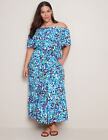 Plus Size - Womens Dress -  Flutter Sleeve Off Shoulder Summer Maxi Dress