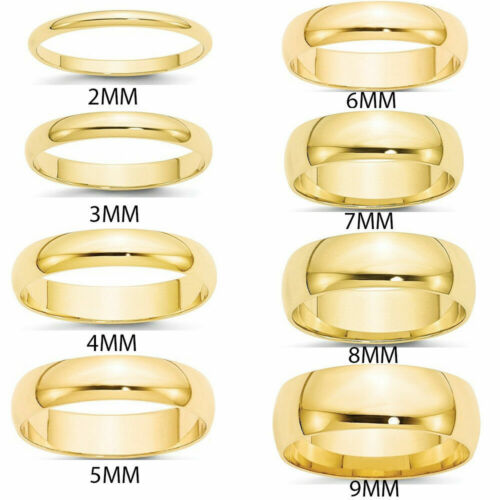 Men or Ladies 3mm, 4mm, 5mm, Gold Tungsten carbide Shiny Domed Wedding Band Ring