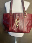 Vintage Etienne Aigner Leather Red Burgundy Purse Shoulder Bag Handbag Center