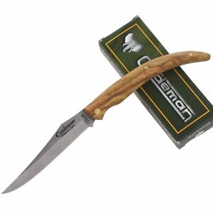Cudeman Olive Wood Classic Folder Pocket Knife Clip Point Blade