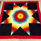 Native American Star Handmade Cotton Queen Size Patchwork quilt top/topper