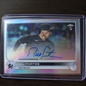 Nick Fortes 2022 Topps Chrome Auto/499 RA-NF Marlins RC Rookie