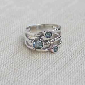 Blue Topaz Ring 925 Sterling Silver Handmade Lovely Women Ring All Size AP953