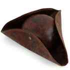 PIRATE HAT Faux Brown Leather Tricorn Costume Theater Parties Cosplay