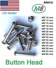 M8x1.25 Metric Button 10mm to 60mm Hex bolt Dome Head Stainless Steel (10pcs)