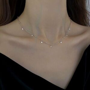 Silver Beads Pendant Necklace Choker Clavicle Chain Women Party Jewelry Gift