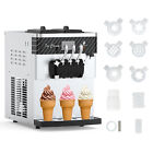 3 Flavor Soft Serve Commercial Ice Cream Maker Machine with 2 X 7L Hoppers,2450W