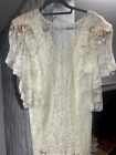 vintage susan lane country elegance wedding victorian 80s lace dress fancy white