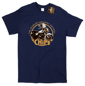 CHiPS Inspired Retro T-shirt - USA Vintage 80s TV Show Bike Police Cops Motor