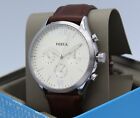 NEW AUTHENTIC FOSSIL FENMORE BROWN SILVER CHRONOGRAPH LEATHER MEN'S BQ2363 WATCH