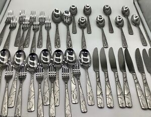 49 Pc Cambridge Conquest Stainless Silverware Flatware Service For 8 READ