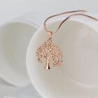 Hot Rose Gold Tree Of Life Crystal Cz Cubic Zirconia Pendant Necklace Jewelry