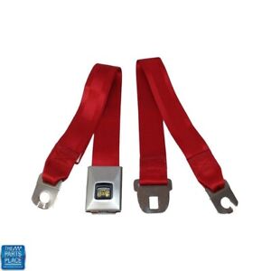 1966-67 GM A Body B Body Nova Rear Deluxe Lap Seat Belt Red Each (For: More than one vehicle)