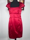 Laundry Sheath A-Line Dress Women's 10 Square Neck Cap Sleeve Red Party Work
