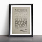 Great Gatsby Quote F. Scott Fitzgerald Typography Wall Art Print Framed Picture