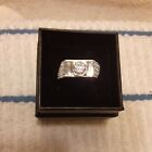 Size 9 Sterling Silver Men's Ring Made With White Zirconia From Swarovski (254)