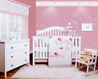 5 PCS Bumperless Enchanted Birds Baby Girl Nursery Crib Bedding Sets OptimaBaby