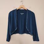 Soft Surroundings Shrug Open Cardigan Women's XL Sweater Top Crop Short Blue