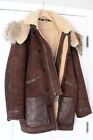 Rare Vintage Polo Ralph Lauren Leather Shearling Lamb Fur Hood Spain Men's XL
