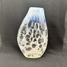 Crate and Barrel Moonstone Lace Opalescent Art Glass Vase 6