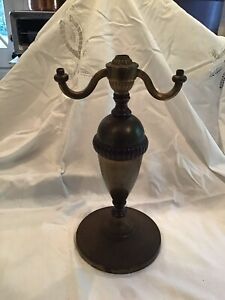 Antique TABLE LAMP BASE for ARTS CRAFTS LEADED STAINED SLAG GLASS SHADE