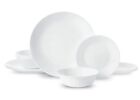 White Glass Home Dinnerware Set, 12 Piece Service for 4...