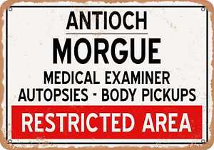 Metal Sign - Morgue of Antioch for Halloween  - Vintage Rusty Look
