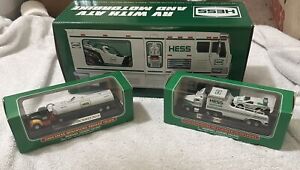 2018 Hess Truck RV with ATV and Motorbike With 2004 And 2001 Mini Hess Trucks