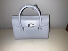 Coach Broome Carryall Silver/Grey Blue Glovetanned Leather CP119 EUC