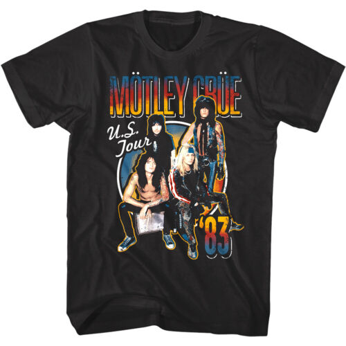 Motley Crue US Tour 1983 Men's T Shirt Metal Rock Band Photo Concert Merch