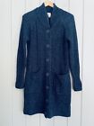 Cabi #4276 Sweater Cardigan XS Navy Blue Speckled Long Duster Cotton Blend