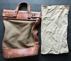 Vintage Leather-Canvas Bank Bag - Money Bag W/inner Cash Bag  20x14