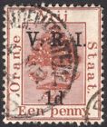 ORANGE FREE STATE-1900 1d on 1d Deep Brown.  A fine used example Sg 102a