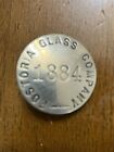Fostoria Glass Company Employees Badge Pin #1884 Moundsville West Virginia WV