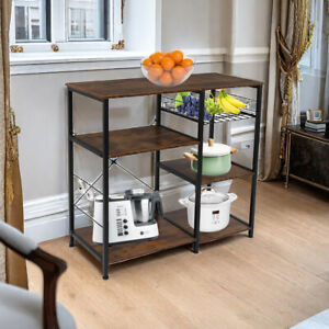 Portable 3 Tier Kitchen Storage Rack, Kitchen Shelves & Kitchen Storage Cart