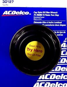 ACDelco Cap Style Oil Filter Wrench 74-76MM 15 Flutes 2-Step 3/8
