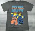 Lego Movie Shirt Boys Medium 10-12 Funny Short Sleeve Gray T-Shirt Tee Gift