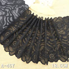 1 Yard Black Rose Bilateral Stretch Lace Trim For DIY Craft Lingerie Wide 7